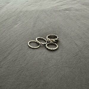 Set of Silver Stacking Rings